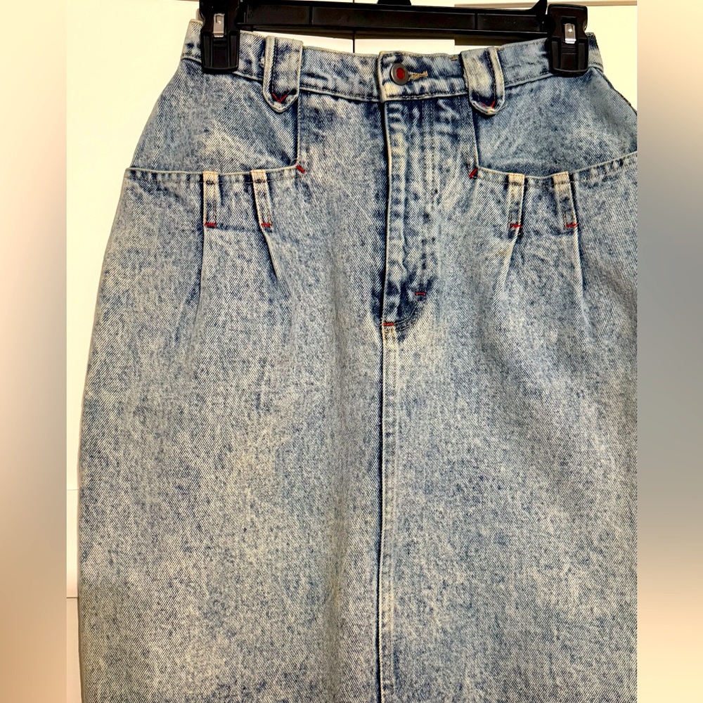 Vintage Acid Wash Denim Skirt